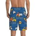 thumbnail image 3 of Gaeub Construction Vehicles Printed Men's Short Pajama Pants, Lightweight Lounge & Sleep Bottoms Keep You Cool - X-Large, 3 of 9