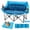 Blue with Mat, variant on Double Camping Chair for Adults, Outdoor Heavy Duty Folding Loveseat for 2 Person, Oversized Padded Camping Chairs for Large Adults with Cup Holders and Carrying Bag, Portable Double Camp Chair Blue