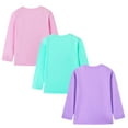 thumbnail image 5 of HILEELANG Littler Girls Long Sleeve T Shirts 3 Pack – 100% Cotton Casaul Pink Blue Purple Bunny Fox Owl Cute Graphic Tees for Fall Winter Everyday Layering & Play Tops 6 Years, 5 of 12