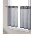 thumbnail image 5 of THD Serena Faux Linen Textured Semi Sheer Light Filtering Grommet Short Thick Cafe Curtain Tiers for Kitchen & Small Windows, Pair, 5 of 33