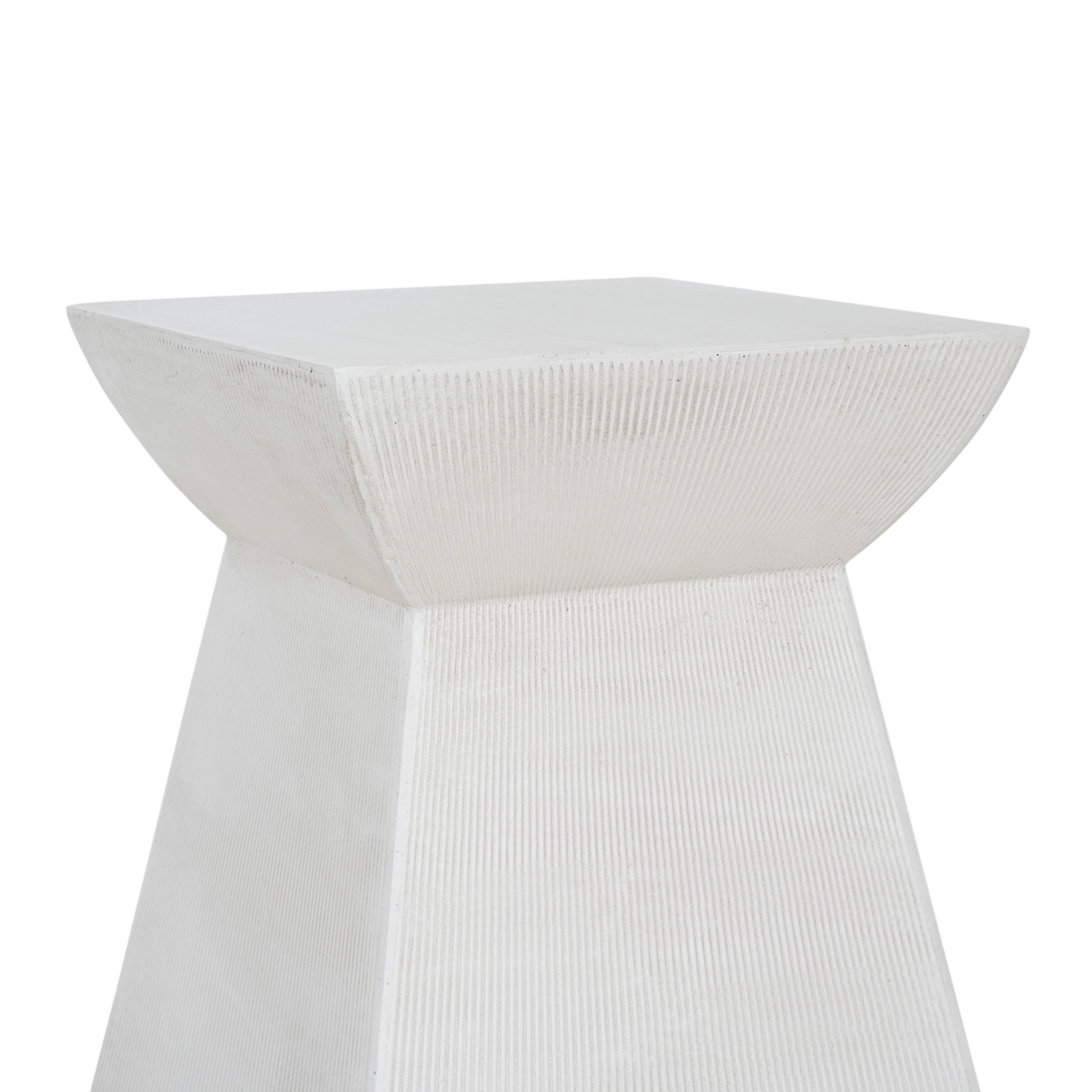 Christopher Knight Home Antique-Textured Lightweight Concrete Outdoor Accent Side Table, White