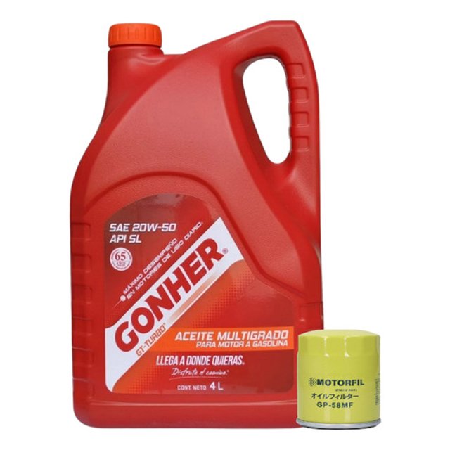 Kit Cambio De Aceite Virtus 2019 Al 2021 Aceite Gonher 20w50