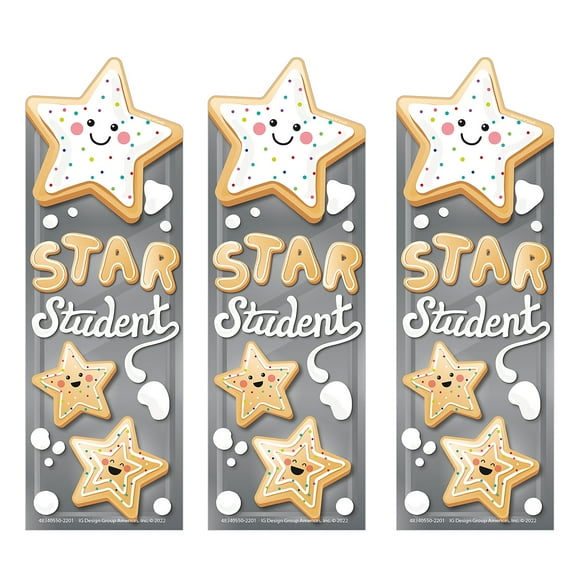 Eureka Star Cookies Sugar Cookie Scented Bookmarks, 24 Per Pack, 3 Packs