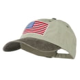 thumbnail image 2 of American Flag Embroidered Washed Two Tone Cap - Beige Brown OSFM, 2 of 5