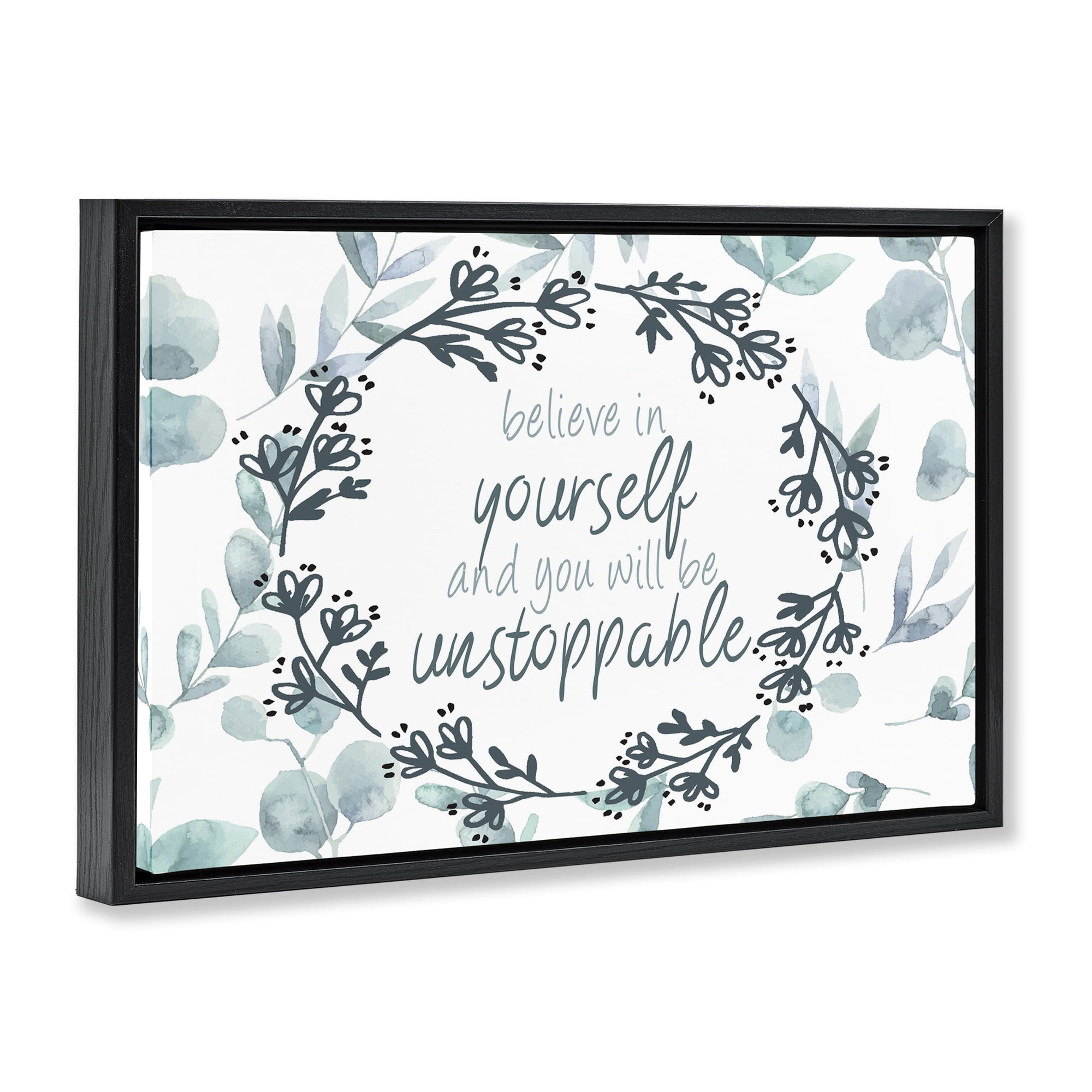 Stupell Industries You Will Be Unstoppable Black Framed Floater Canvas Wall Art, design by Kim Allen