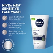 NIVEA MEN Sensitive Face Wash with VitaminPro Complex, Alcohol-Free Mens Face Wash, 5 fl oz