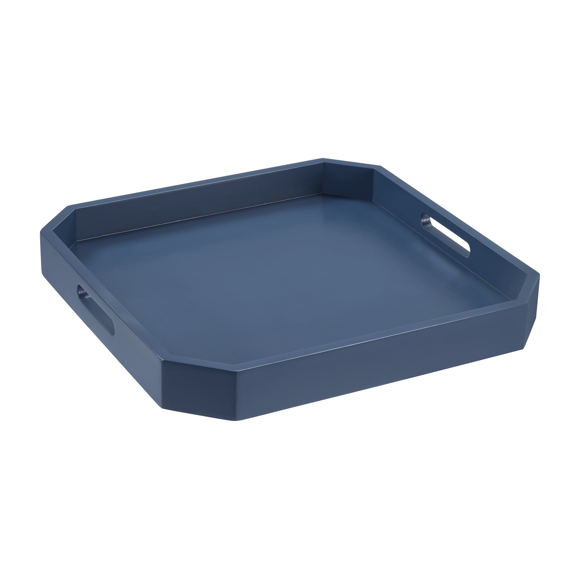 Convenience Concepts Palm Beach Geometric Decorative Serving Tray, Cobalt Blue
