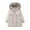 Beige, variant on Women Hooded Drawstring Down Coat Windproof Lightweight Jacket With Two Pockets Long Sleeve Spring Outerwear L Size Beige