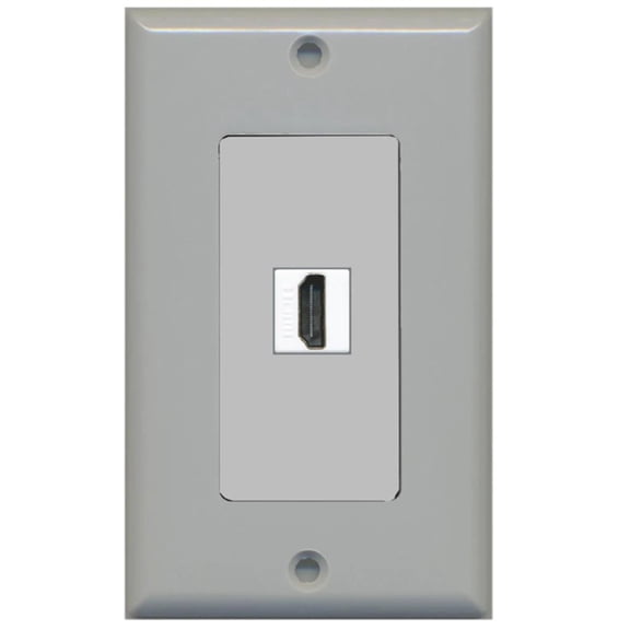Ultra Spec Cables 1 Port HDMI 2.0 Wall Plate Gray w/White Jacks