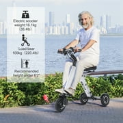 TopMate ES33 Powered Mobility Scooter 3 Wheels Foldable Trike with Seat for Adults Senior, 8 inch Tires Lightweight Electric Scooter with Removable 36V 7.8AH Battery & Reverse Function