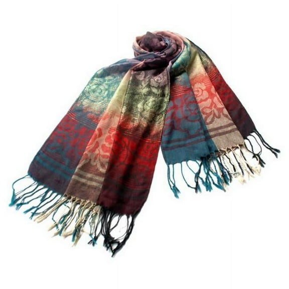 Pa-a17-2 Rose Patterns Elegant Smooth Touch Woven Pashmina/Shawl/Scarf