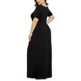 thumbnail image 4 of POSESHE Women's Plus Size Short Sleeve Maxi Dress with Pockets，Tunic Swing T-Shirt Dress, 4 of 6