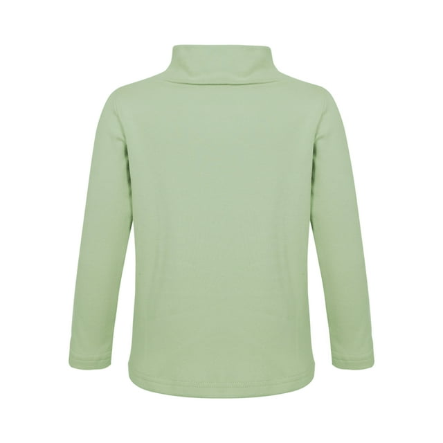 iiniim T-Shirt Col Roulé Garçon Fille Coton Manches Longues Couleur Unie Chaud Vert 100