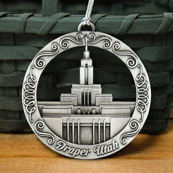 Draper Temple Utah Antique Silver Ornament by Ringmasters