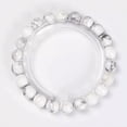 thumbnail image 2 of K-KED Howlite Bracelet Smooth Round Size 8mm 10mm 7.5" Length-10 mm, 2 of 6