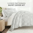 thumbnail image 5 of Noble Linens Light Gray Soft Damask Pattern 2-Piece Duvet Cover Set, Twin/TwinXL, 5 of 10