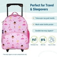 thumbnail image 4 of Wildkin Kids Rolling Luggage for Boys & Girls, Perfect for School & Overnight Travel, Carry-On Size (Ballerina Pink), 4 of 7