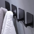 thumbnail image 4 of sweethay Paquete de 4 colgadores de pared de acero inoxidable para colgar abrigos, llaves, barra de comedor, cocina, baño, gancho organizador sin Almacenamiento y organización del hogar Negro sweethay HA072927-02, 4 of 6
