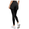 thumbnail image 3 of inhzoy Women's High Waist 2 In 1 Yoga Pants Quick-drying Compression Leggings Athletic Workout Shorts Tights Black S, 3 of 7