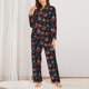 thumbnail image 2 of Balery Paisley1 Conjunto de Pijama con Estampado para Mujer, Conjunto de Dos Piezas con Manga Larga, Ropa de Dormir Suave con Bolsillos, Pijamas Cómodos-Medium, 2 of 7