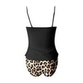 thumbnail image 6 of Swimsuits for Women Two Piece Bandeau Tankini Sets Ruched Strapless Beachwear Black Women Bathing Suits L, 6 of 6