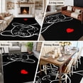 thumbnail image 6 of 6x9 Area Rugs for Living Room, Black Dog Non Slip Area Rugs for Kitchen Bedroom Entryway, Simple Cartoon Cute Animals Love Heart Art Washable Carpet Runner Rug Floor Mats for Bedroom Home Decor, 6 of 9