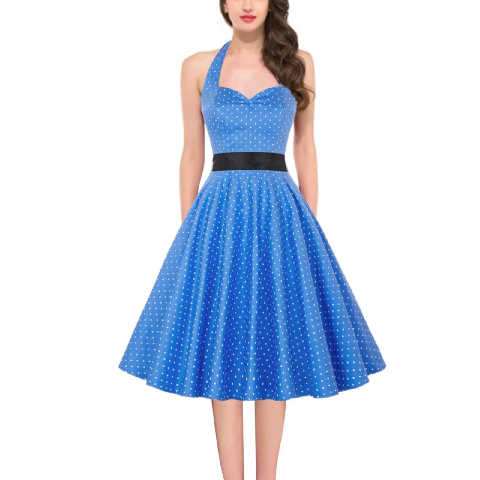 Robe Vintage Années 50 Femme - Style Pin-up Rockabilly, Col V, Jupe Plissée, Longueur Genou, élégante Et Rétro