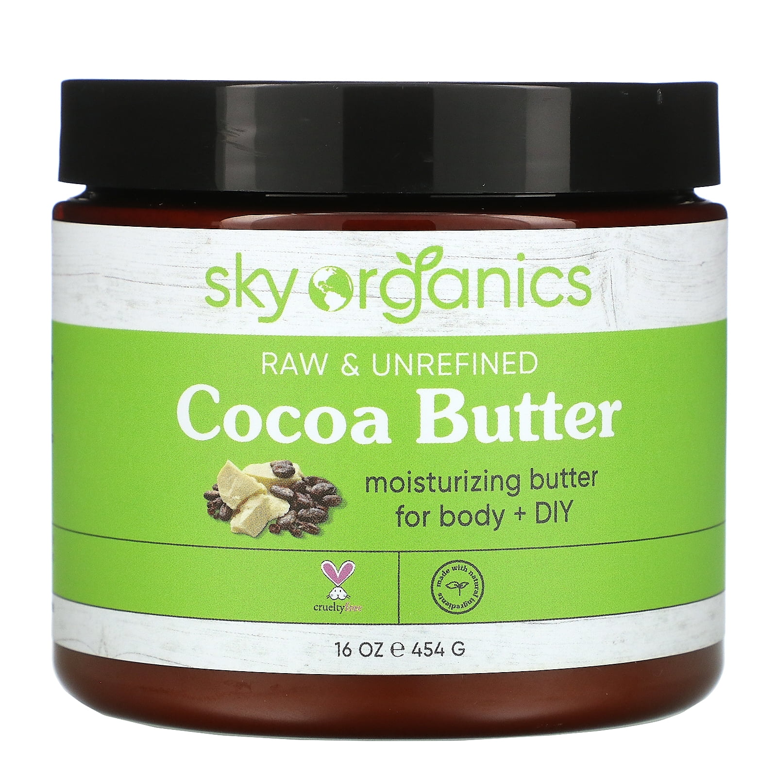Sky Organics Raw & Unrefined Cocoa Butter, 16 oz (454 g)