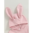 thumbnail image 5 of Cenuakty Infant Baby Easter Jumpsuit, Solid Color Rabbit Ear Hood Long Sleeve Romper for Infant Boys Girls, 5 of 9