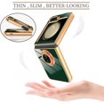 thumbnail image 2 of Compatible for Samsung Galaxy Z Flip 5 Case with Ring Holder Kickstand [with Magnetic] Soft TPU Shockproof Electroplated Protective Phone Case for Galaxy Z Flip 5 Green, 2 of 12