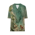 thumbnail image 5 of Xixinqiwan Women Tops,Womens Short Sleeve T Shirts V Neck Floral Printed Shirts Summer Casual Loose Fit Tops, 5 of 6