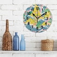 thumbnail image 3 of Yayeee 10" Wall Clock Battery Operated Quartz Round Silent Non-Ticking Home Decor, Yellow Mountains, 3 of 6