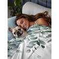 thumbnail image 3 of Green Eucalyptus Leaves Flat Sheets Only Queen Size, Soft Breathable Bed Top Sheets for Mattress, Summer Botanical Watercolor Luxury Bedding Flat Sheets for Home Hotel Bedroom Bed Protection, 3 of 9