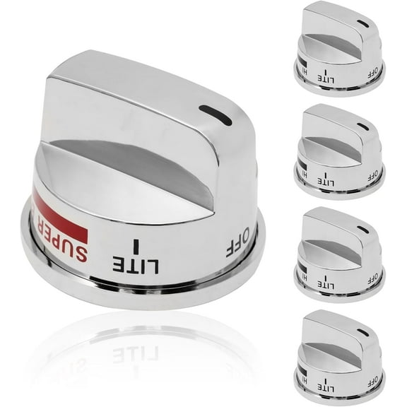 Feikeer 4-Pack EBZ37189611 Gas Stove Knobs and 1-Pack EBZ37189609 Oven Knob Replacements for LG Series