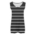 thumbnail image 6 of CYRBOKO Tank Tops for Women, Summer Crew Neck Striped Plus-size Sleeveless Shirts Black Size 5XL, 6 of 6