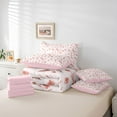 thumbnail image 6 of Castle Fairy Boys Girls Pink Flower Twin Bedding Sets,Floral Leaves Bedding Comforter Set, 6 of 8