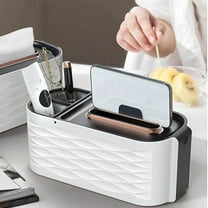 Luxury-inspired tissue box with dual storage slots, multi-functional facial tissue and napkin organizer, creative home tissue dispenser for living room surfaces, cosmetic storage box