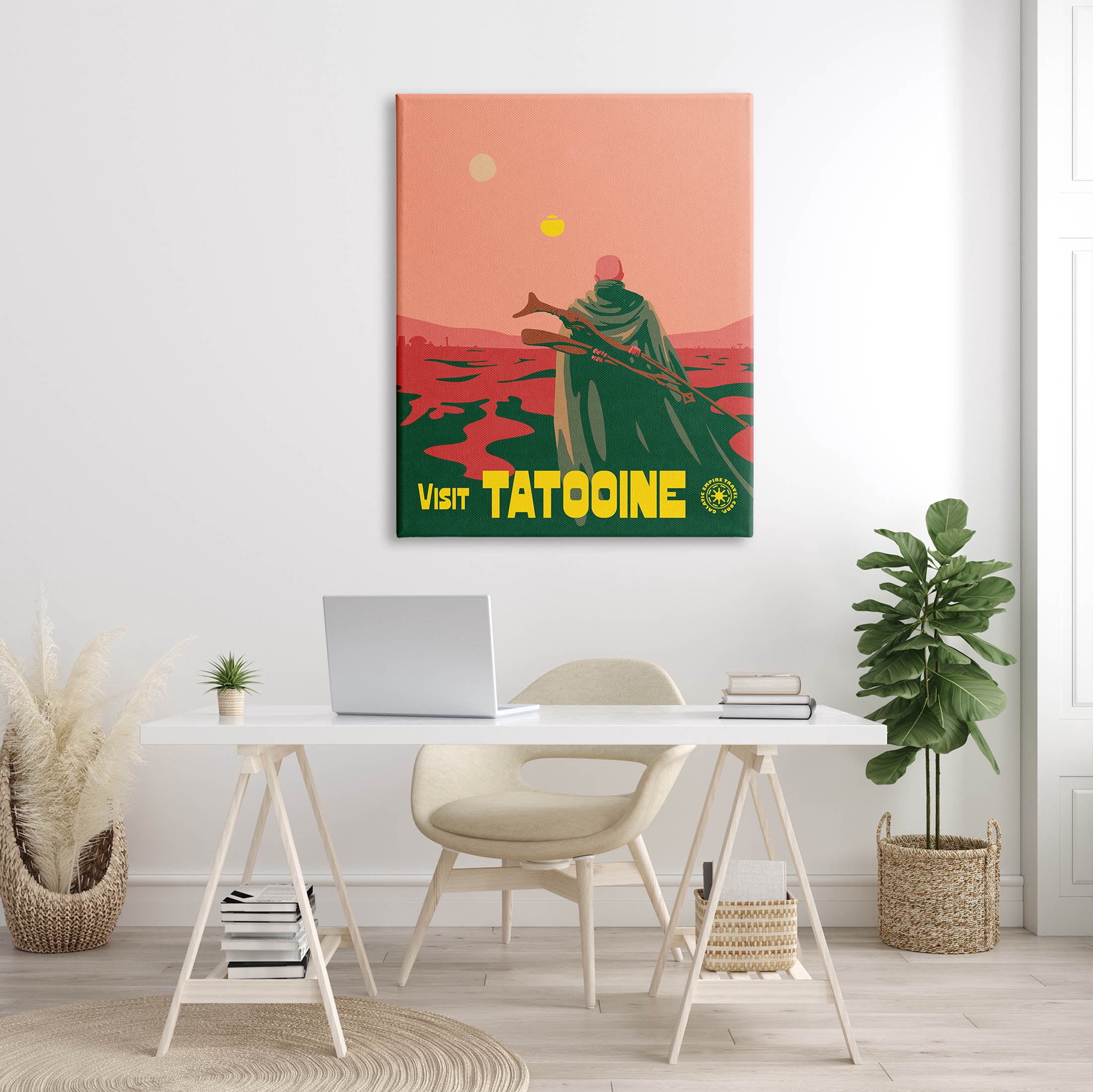 Stupell Industries Vast Tatooine Landscape Science Fiction Graphic Art Gallery Wrapped Canvas Print Wall Art, Design by Matheus Lopes Castro