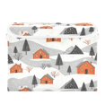 thumbnail image 7 of Yayeee Collapsible Storage Bin with Lid Fabric Closet Decorative Basket with Handles, Orange Cartoon Houses, 7 of 7