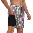 thumbnail image 3 of Haiem Rose Flowers Mens Swim Trunks with Compression Liner 2 in 1 Swimming Shorts Stretch Swimwear Quick Dry,Board Shorts-Large, 3 of 9