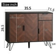 thumbnail image 2 of Buffet Cabinet with Storage, Black Small Accent Cabinet with Drawer & Doors, Mid Century Modern Sideboard for Entryway, Hallway, Dining Room, Office, 2 of 7