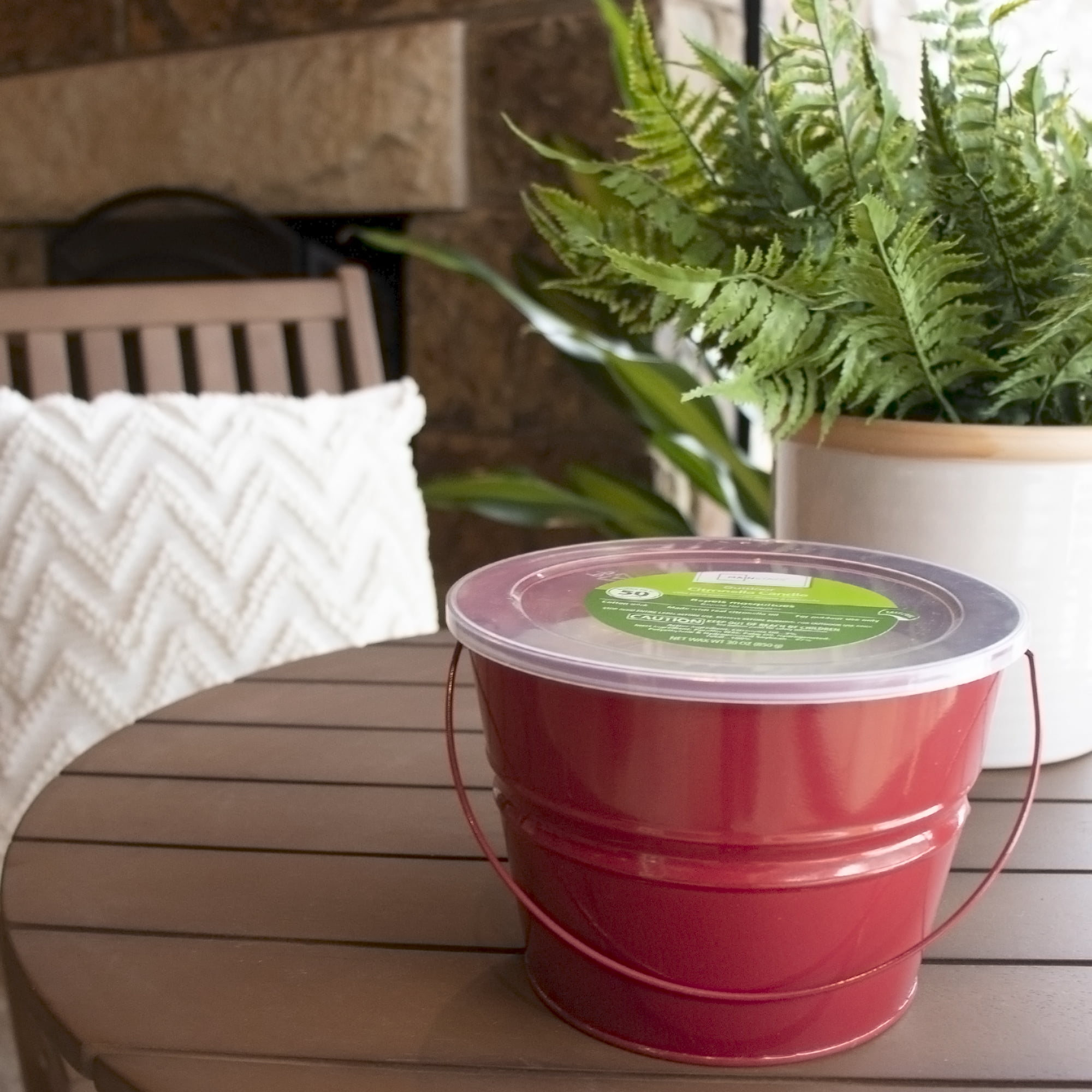 Mainstays Outdoor Citronella Bucket Candle, 30oz, Multiple Colors