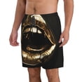 thumbnail image 2 of Fotbe Golden Lips Modern Sculpture Trajes de Baño Estampados para Hombre, Shorts de Verano de Secado Rápido, Ropa de Playa, Bañadores-Medium, 2 of 6