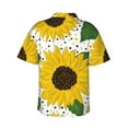 thumbnail image 3 of Uemuo Sunflowers Printed Regular Fit Short Sleeve Casual Hawaiian Shirt for Men,Aloha shirt,Tropical shirt,Floral print shirt,Vacation Beach shirt-3X-Large, 3 of 9