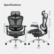 SIHOO Doro C300 Pro Ergonomic Chair Dual Seat Back Support Wide Deep Seat Computer Chair with Dynamic Lumbar Support-Black
