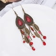 thumbnail image 4 of Bohemian Leaves Rice Beads Tassel Drop Earrings.Vintage Long Chain Tassel Dangle Earrings Indian Style Jewelry Gifts for Women, 4 of 5