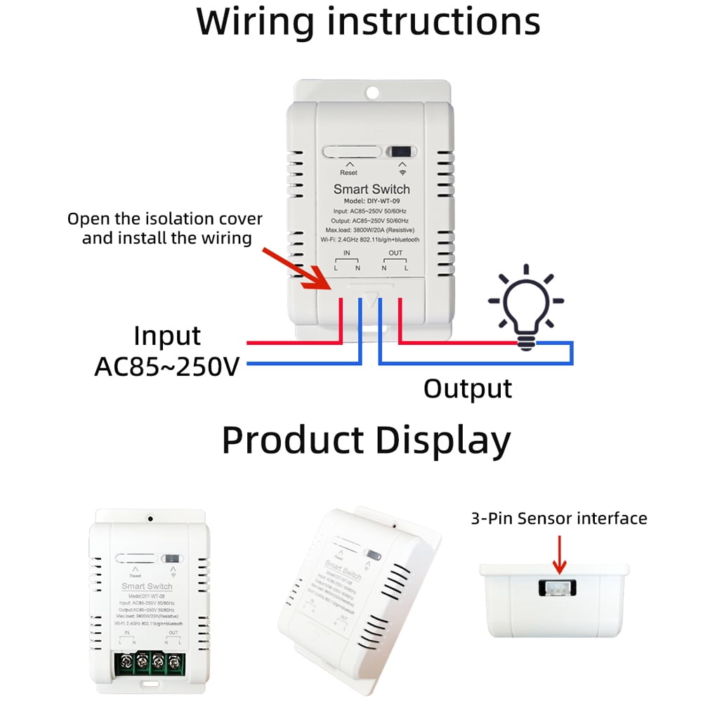 Temperature Ewelink WiFi Temperature Switch Mobilephone APP Control With Data Statistics Support IFTTT Automation Scenarios Function Compatible With  And  Assistant For