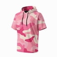 thumbnail image 5 of OIOLOYJM Hoodies for Men Sun Protection UPF Camo Short Sleeve Hooded T Shirts Rash Guard Quick Dry Running Fishing Tops Light pink L, 5 of 5