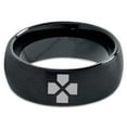 thumbnail image 2 of Tungsten Directional Pad Buttons Gaming Controller Band Ring 8mm Men Women Comfort Fit Black Dome Brushed Polished, 2 of 4