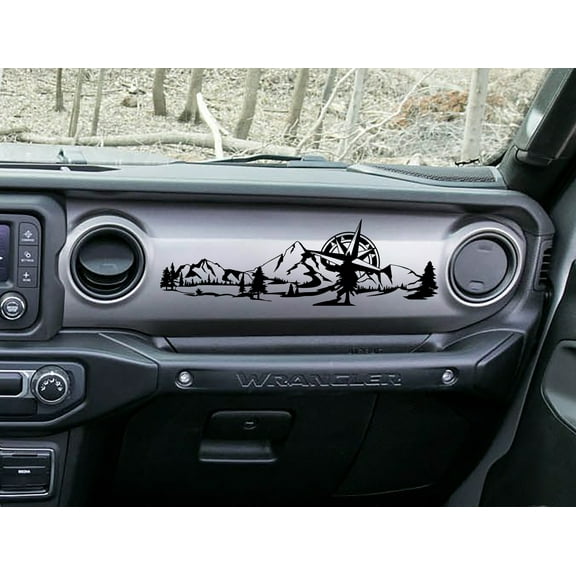 Collectible Decals JL/JT Dashboard Mountain with Compass Scene Ver 2 Vinyl Decal